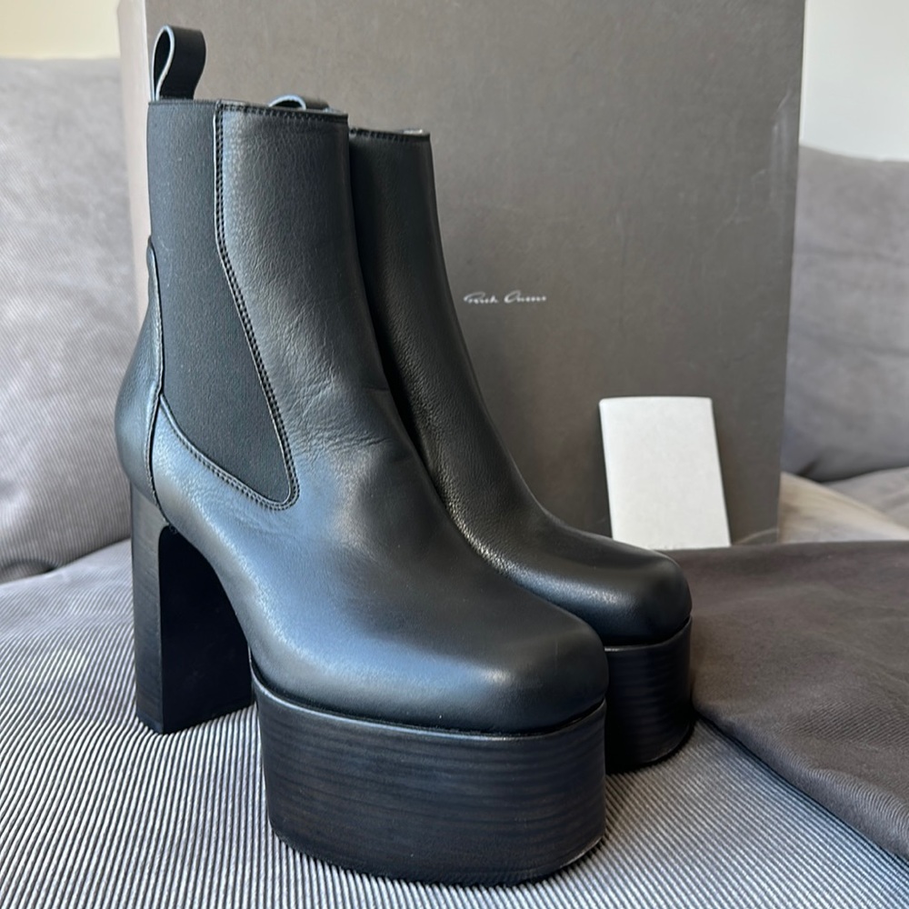 Rick Owens Black Heeled Boots
